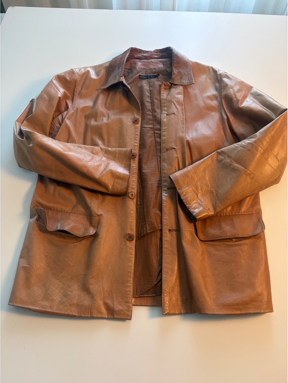 Rudsak Men's Tan Leather Jacket Size XL Made in Canada